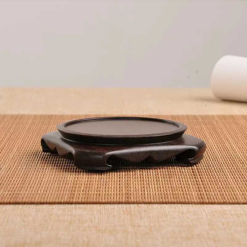 Black sandalwood carving base, round sky, local vases, bonsai, strange stones, jade ware, purple sand teapot base