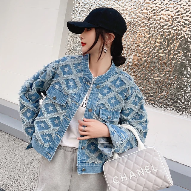 Spring Autumn Fashion Butterfly Print Denim Jacket Women Blue Outerwear  Casual Loose Short Jeans Coat Female Streetwear - AliExpress