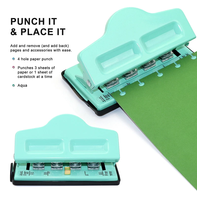 Kw-trio KW-1001 Fromthenon Mushroom Discbound Hole Punch Puncher Handheld  DIY Paper Cutter with Ruler for Disc Ring Planner T-Type Craft Machine