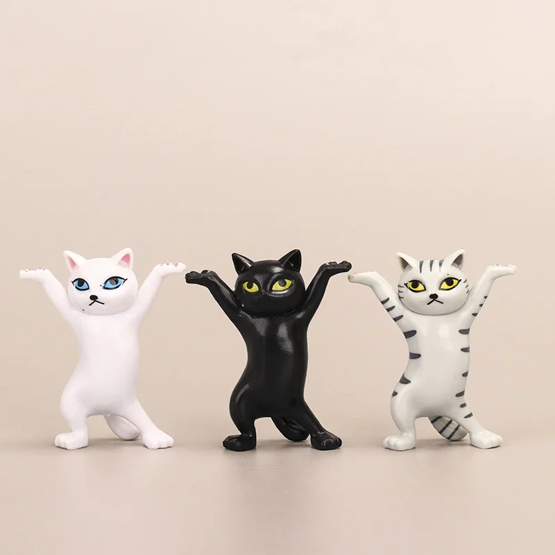5pcs Set Funny Cat Pen Holder Toy Hold Everything Cat Earphone Bracket Home Decor Festival Decoration Charming Kitty Storage Set