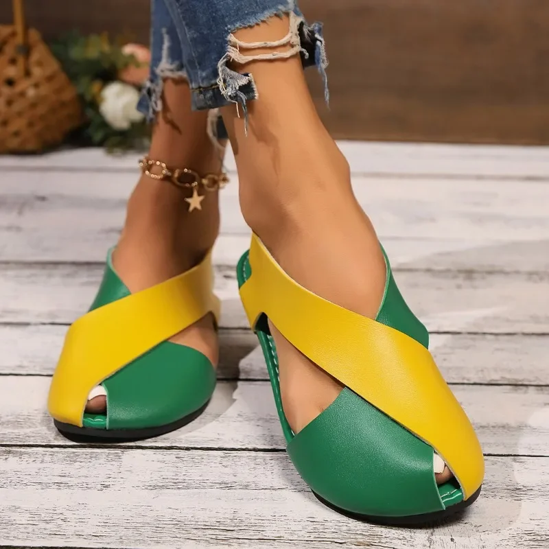 2025 Women's Sandals New Peep Toe Casual Sandals Best Seller Flat Sandals photo