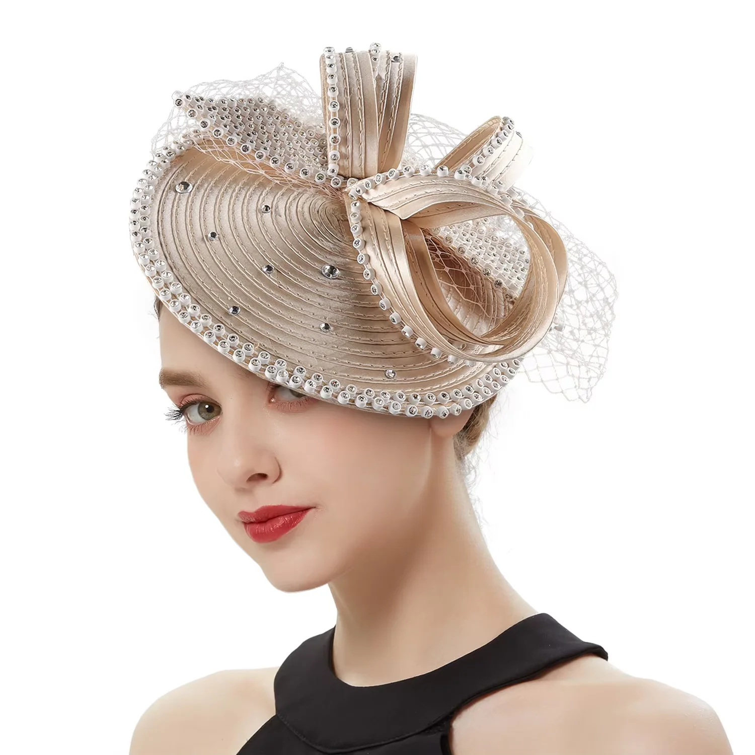 New Design Colorful Diamond Fascinator Hat Formal Fashion Church