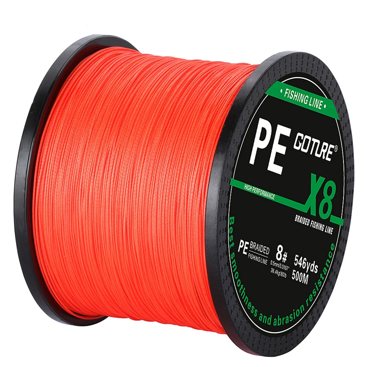 Goture 1pcs 잉어 낚시줄 500M 8 가닥 땋은 일본 멀티필라멘트 PE 와이어 16lb-80lb 슈퍼 강력하고 내구성이 뛰어난 부드러운 태클