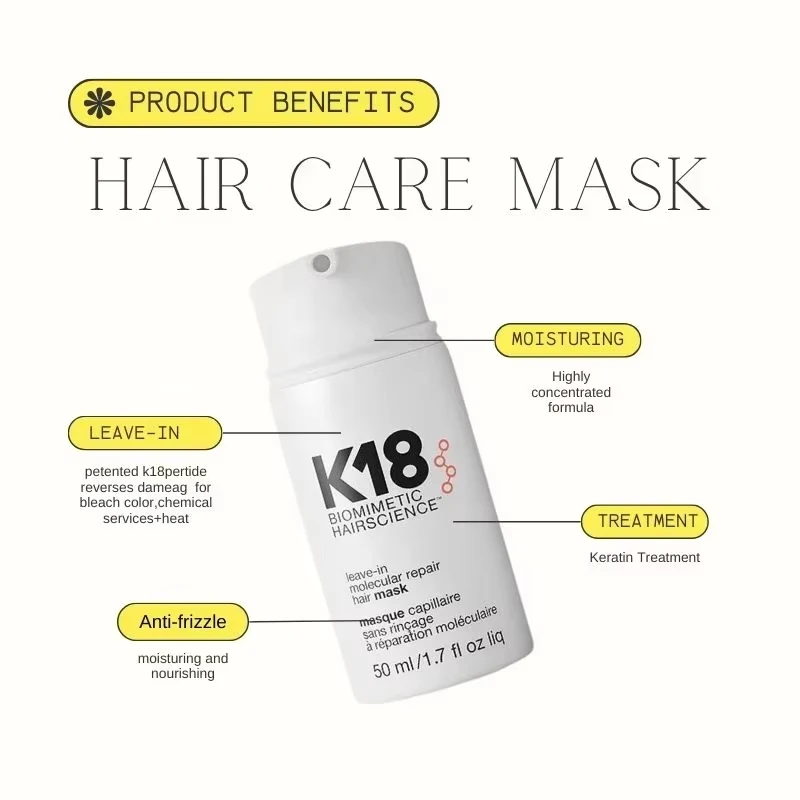 K18 50ml Leave-In Molecular Repair Hair Mask Damage Restore Soft hair Deep Repair Keratin Scalp Treatment Anti-Hair Loss Care