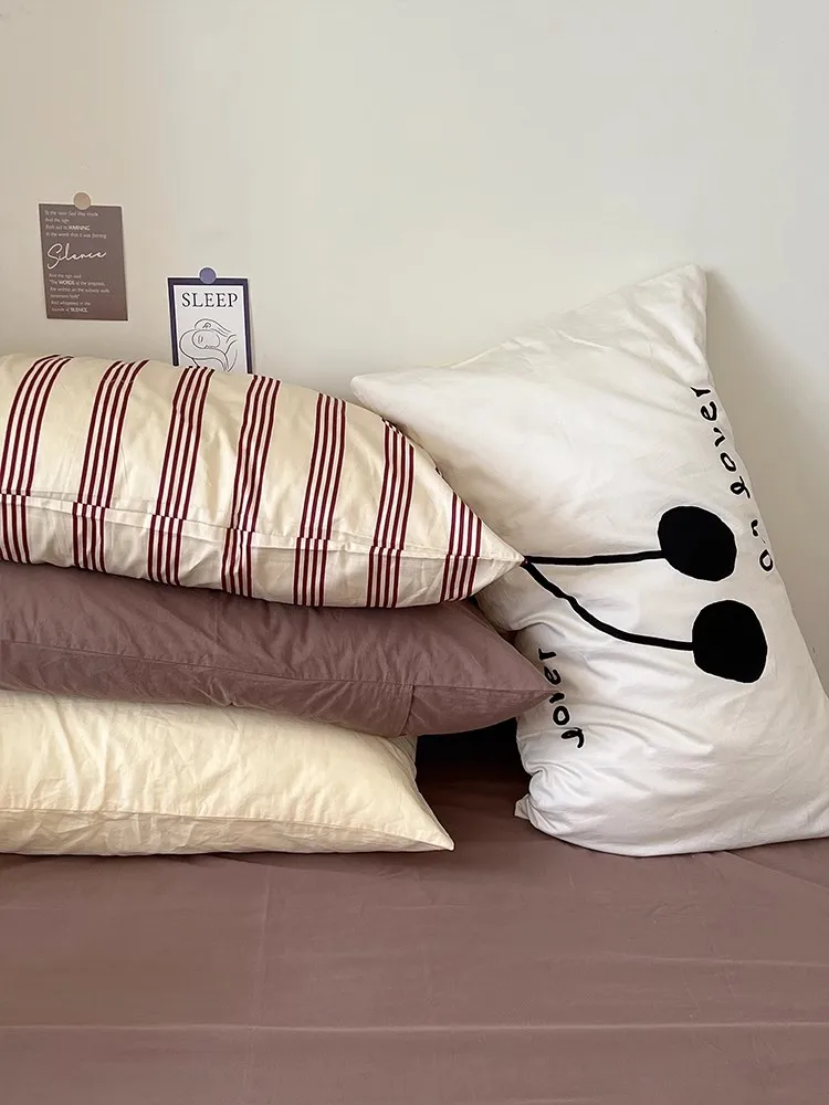 Korean Cotton Stripe Pillowcase Cover