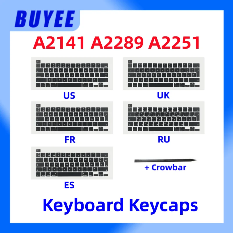 Nuovi Copritasti Per Tastiera Originali Per Macbook Pro A2141 A2289 A2251 Inglese Us Uk Russian Spain French A2141 A2289 A2251 Key Cap