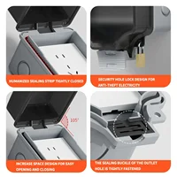 IP66 Waterproof Junction Box Industrial Grade Panel Mount 3Pin Power Switch ON-OFF Outdoor Socket for EU Thai US UK UN 5