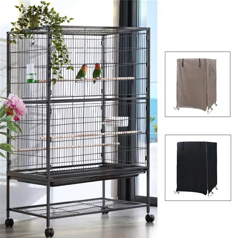 

Bird Cage Cover Parrot Breathable Bird Cage Net Windproof Seed Catcher Pets Stretchy Cage protective cover Cage Accessories