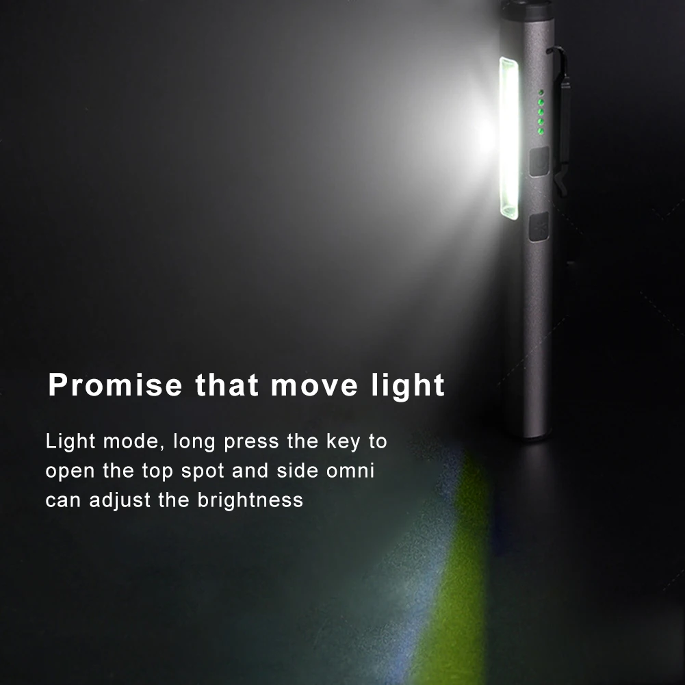 LED UV 마그네틱 작업 손전등, USB 충전 비상 토치, 매우 밝은 야외 캠핑 램프, COB 펜 손전등 랜턴