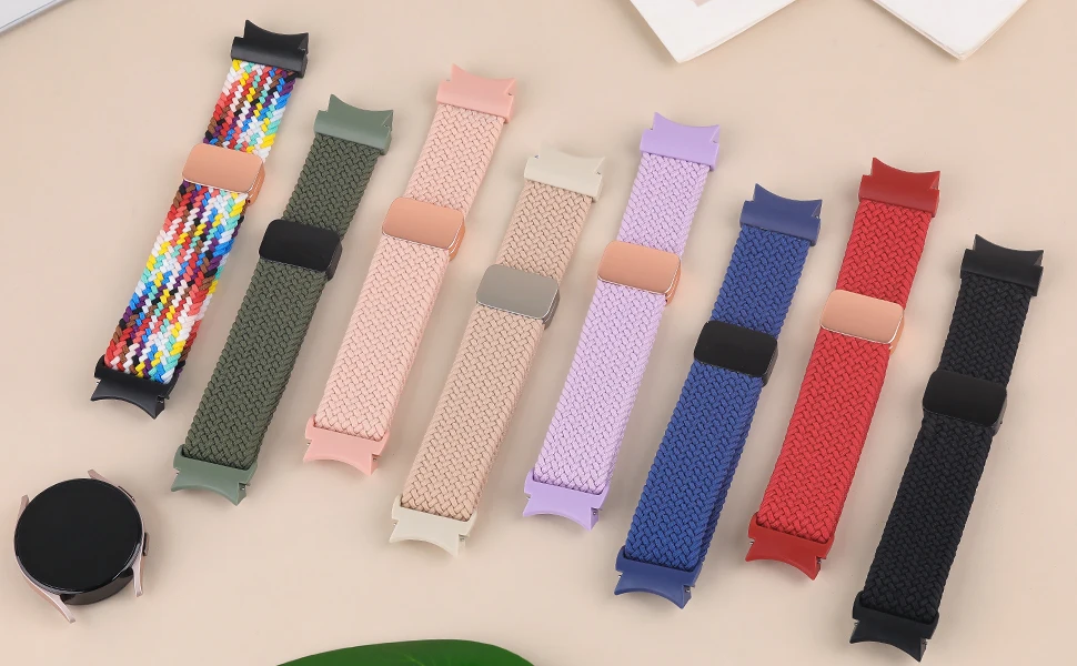 No Gaps Band For Samsung Galaxy Watch 7 6 4 classic/5 pro 47mm 44mm 40mm Braided solo loop Magnetic bracelet Galaxy watch6 strap