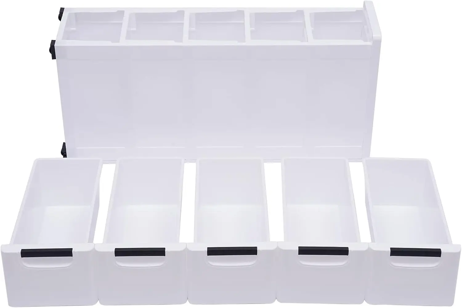 5 Drawer Narrow Slim Plastic Storage Cabinet Storage Drawer with 4 Wheels 5 Tier Drawers Dresser White Fabric Organizer Wardrobe 6