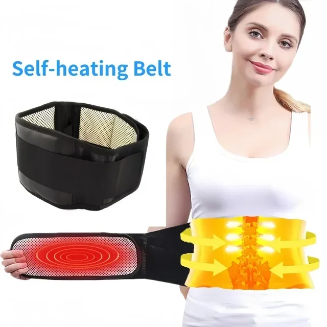 Self Heating Lower Back Supports Magnetic Therapy Lumbar Waist Bandage Back Waist Belt Tourmaline Waist Brace Support Belt Band 5