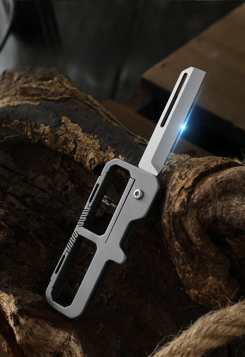 Titanium Alloy Keychain Knife Multifunctional EDC Tool Portable Unboxing and Express Knife Outdoor Camping