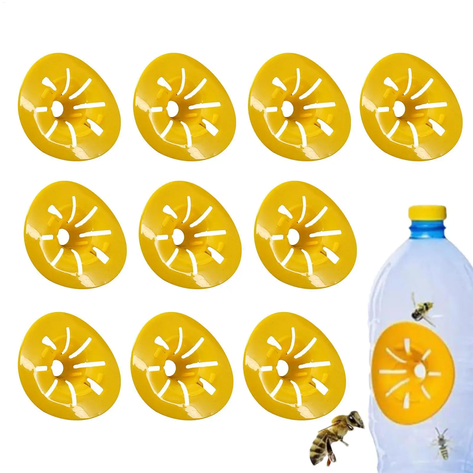 10 Stück Hornissenfänger, blumenförmige Holzbienenfalle, wiederverwendbare Fliegenfalle, Wespenfalle, Bienenfänger, Hornissenfalle