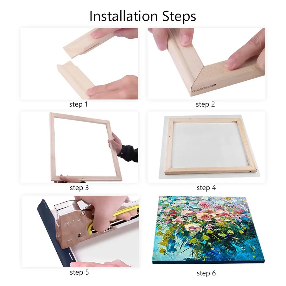 DIY Wood Frame One Complete Frame Canvas Stretcher Strips for Canvas  Print,Paint by Numbers 16x20 Inch (40x50cm) 