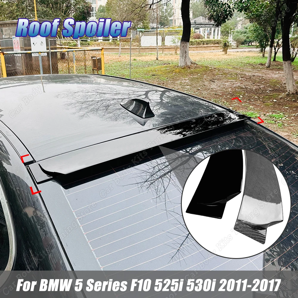 

For BMW 5 Series F10 525i 530i 2011-2017 Rear Window Roof Spoiler Trunk Roof Wing Car Body Kits Trim Accessories Gloss Black