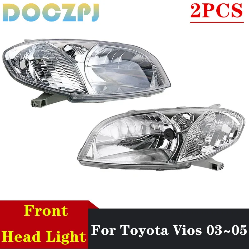 

2PCS Left and Right Car Front Bumper Driving Headlights Halogen Head Lamp For Toyota Vios 2003 2004 2005