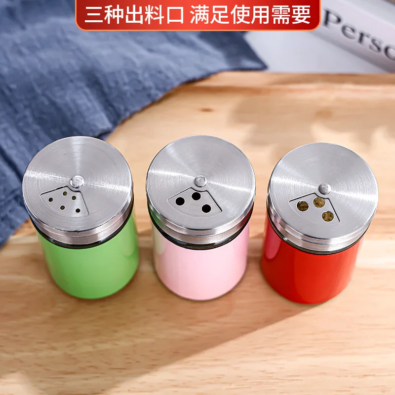 New Stainless Steel Seasoning Bottle Peppercorn Seasoning Bottle Outdoor Barbecue Tools Porous Rotating Lid Seasoning Bottle