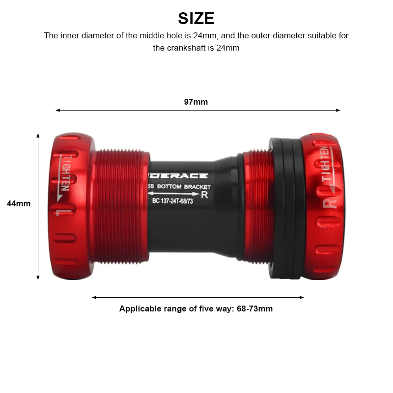 自転車ボトムブラケット,アルミニウム合金,24,22mm,bb68/73,ollowtech