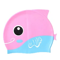 Kid's Swim Cap 3D Cartoon Design Swimming Hat Flexible Silicone Waterproof 2