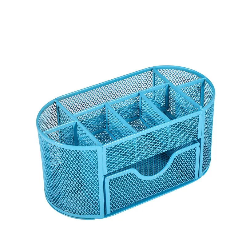 Mesh Desk Organizer Multifunctional Office Desktop Stationery Organizer Drawer Pencil Holder Home Office Supplies