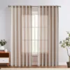 JINCHAN 2PCS Linen Curtains For Living Room Bedroom Rod Pocket Back Tab Light Filtering Window Drapes FarmHouse Curtain 2