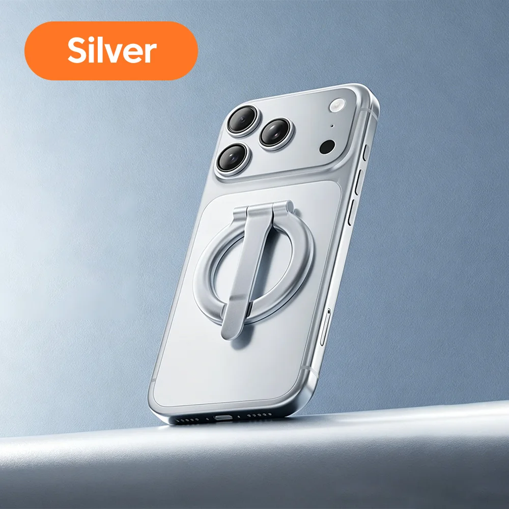 Suporte Magnético Forte para Celular Magsafe com Rotação 360 Graus, Anel Magnético Giratório para Dedo, Suporte de Celular para iPhone 17 16 15 Xiaomi