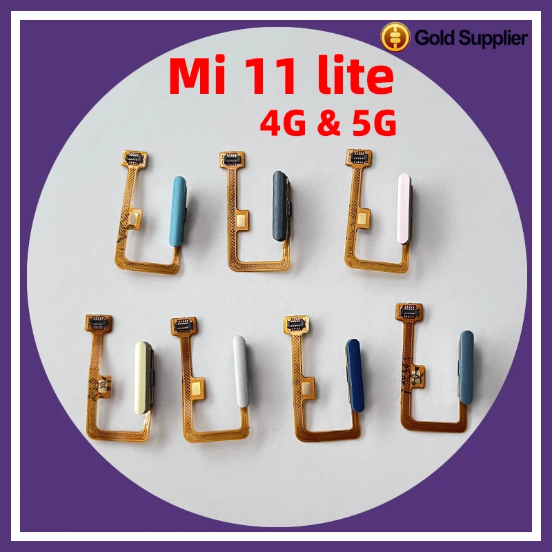 

Original For Xiaomi Mi 11 Mi11 Lite Fingerprint Sensor Home Return Key Menu Button Flex Ribbon Cable Black White Blue Green