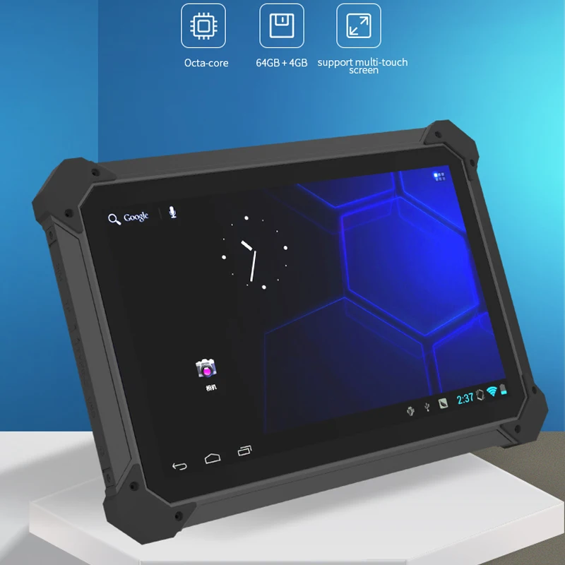 

Android 9.0 IP67 Rugged Tablets PC with NFC 2D Barcode Scanner Fingerprint Reader 902-928Mhz UHF RFID Reader Industrial PC 10''