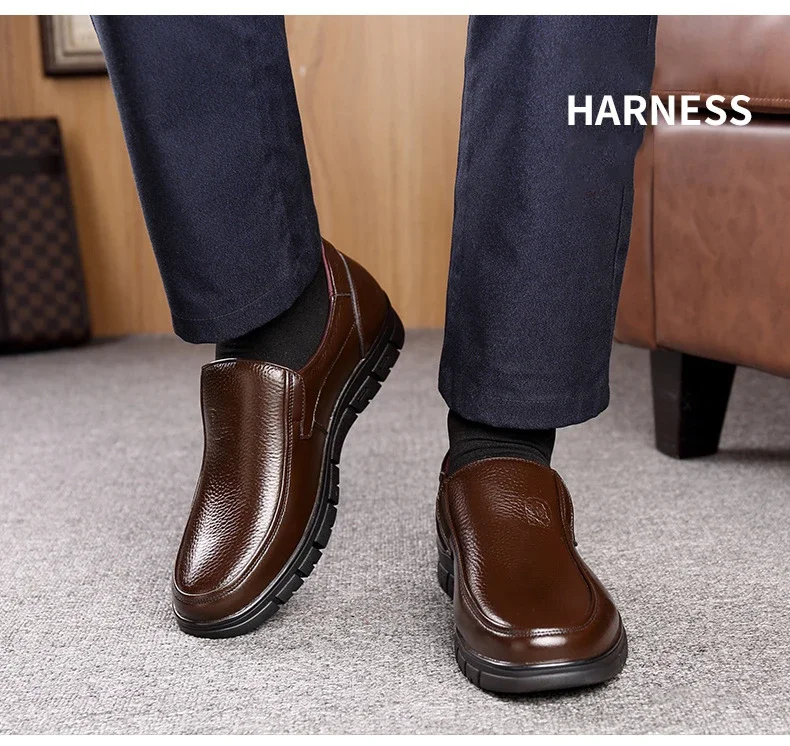 Genuine Leather Casual For Men Handmade Flat Platform Walking Shoes Outdoor Footwear Loafers Breathable Sneakers_vogvips.com
