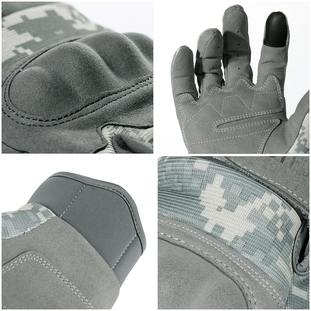 Tactical Gloves ACU Camouflage Touch Screen Paintball Combat Fight Hard Shell Bicycle Full Finger Gloves Men sports gloves tactical gloves full finger gloves male gloves