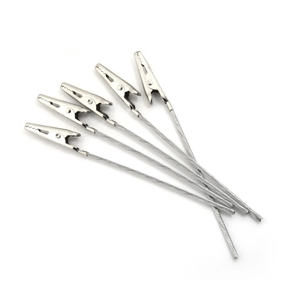 Alligator clips 10pcs/lot Non-insulated Alligator Clips 11cm length Metal Electric Wire Test Crocodile Clamp