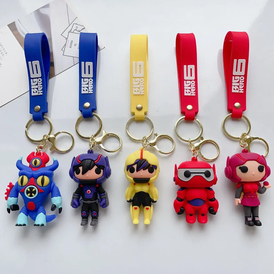 Disney Big Hero 6 Movie Figure Keychain Hiro Hamada Fred Honey