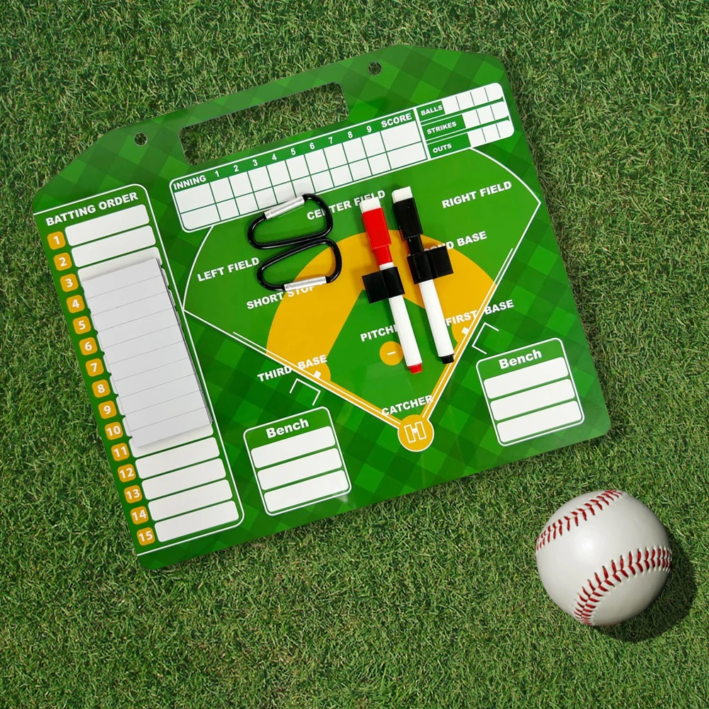 Magnetic Baseball Lineup Board Dry Erase Baseball Clipboard Softball Lineup Cards Marker Boards Coaching Accessories