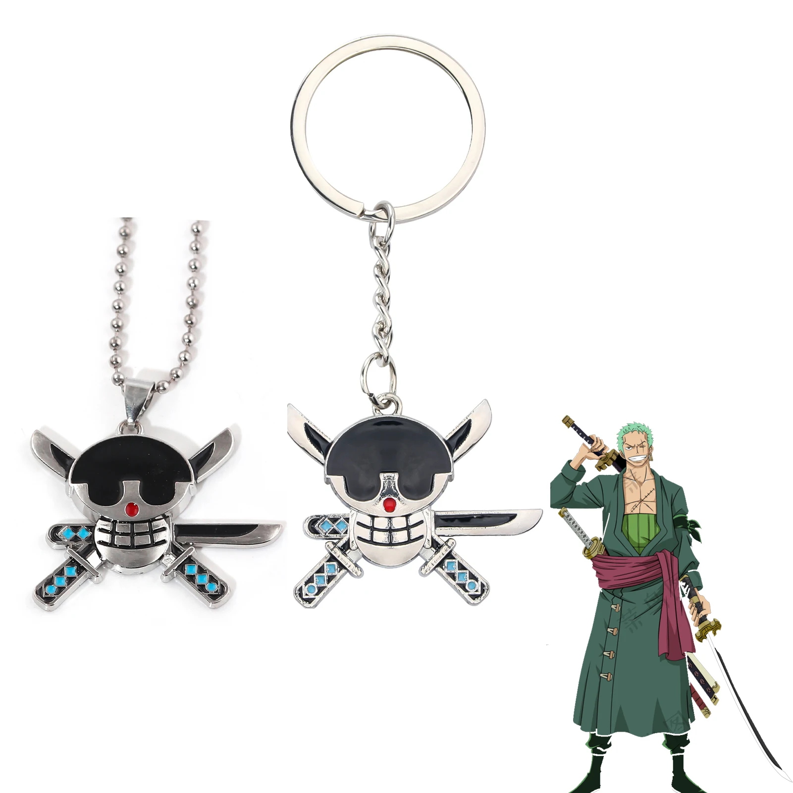 뜨거운 혈액 애니메이션 해적 해골 키 체인 해적 헌터 Zoro 세 검 검객 열쇠 고리 팬 선물 남성 여성 배낭 쥬얼리 -  AliExpress