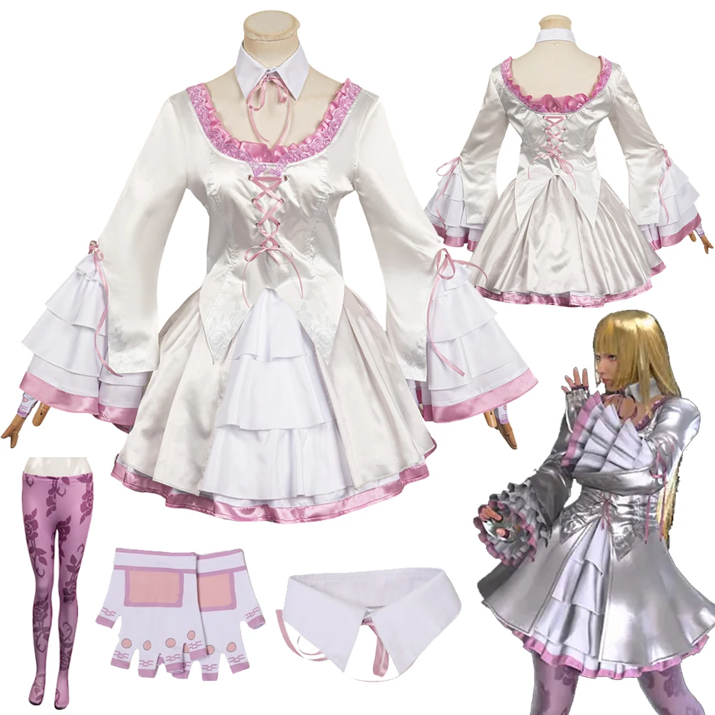 

Lili Cosplay Fantasy Lolita Dress Outfits Anime Game Tekken8 Disguise Dress Gloves Costume Girls Women Halloween Roleplay Suit