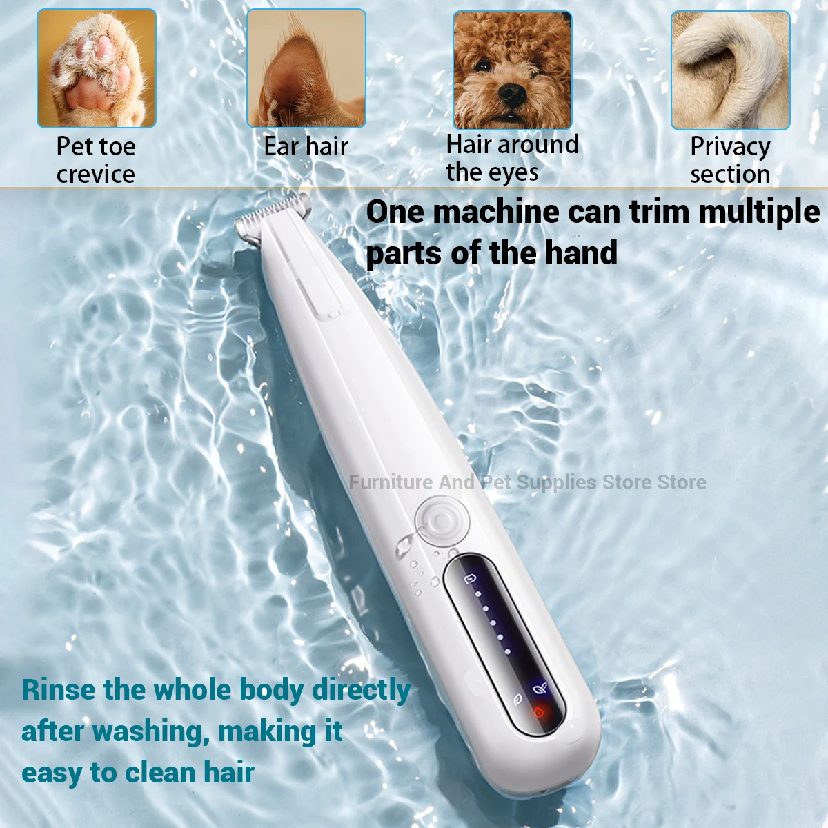 New Type Of Dog Paw Travel Lock Function Fully Waterproof Pet With LED Display Screen Cat Hair Trimmer_voghion.com
