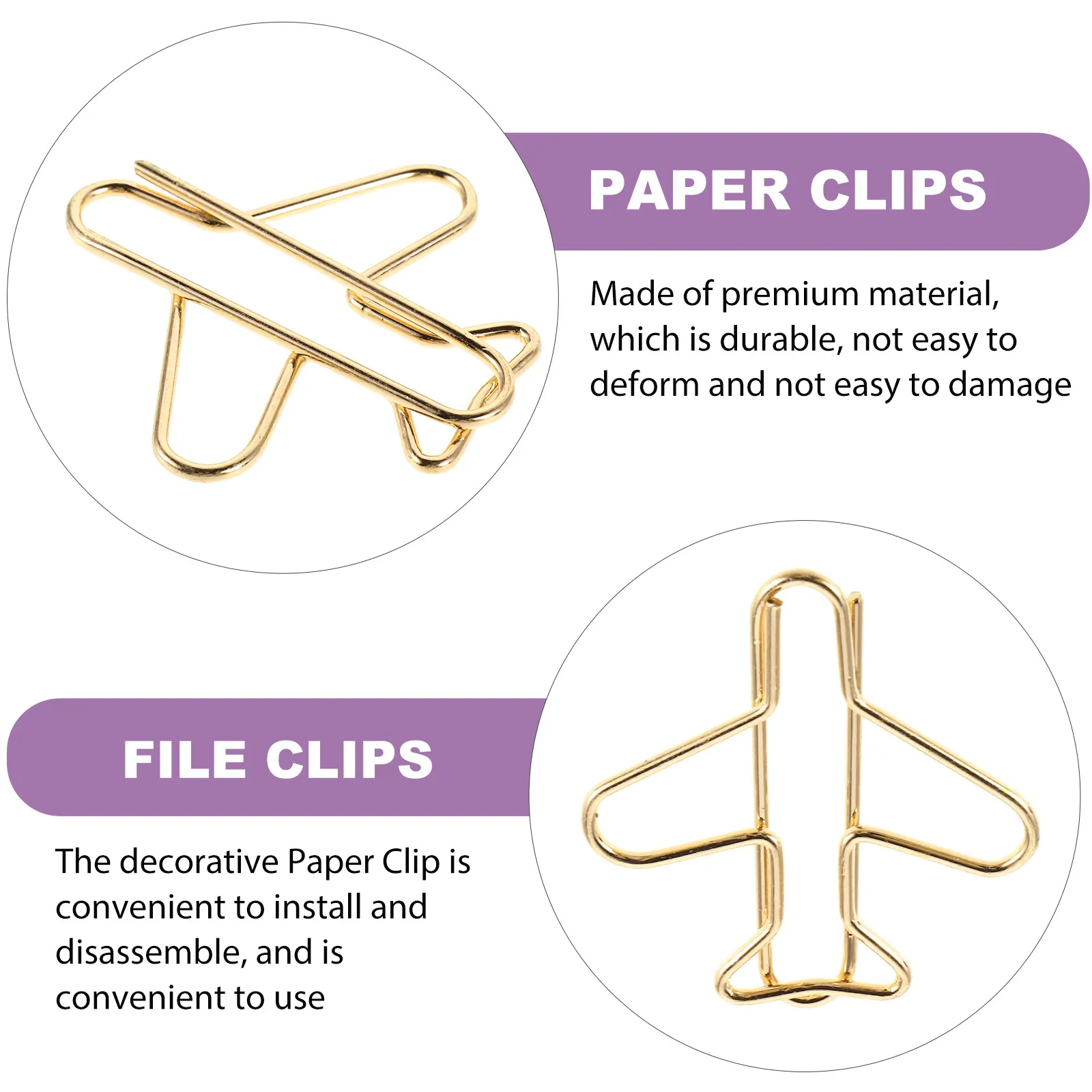 20Pcs 비행기 종이 클립 종이 용 금속 크리 에이 티브 미니 클립 사무실 학교 북마크 플래너 액세서리 귀여운 종이 클립