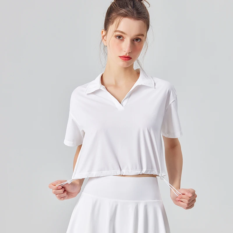 Summer Short Sleeves Yoga Shirt for Women, UPF50+ Sun Protection Quick-Dry Golf Top, High Neck Workout Tennis Tee short sleeve t shirt,sports clothes
