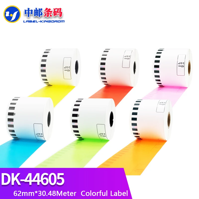 오렌지 컬러 브라더 일반 DK-44605 라벨, QL-570, 580, 700, 710, 720NW 라벨 프린터 DK-4605 연속 호환, 30 롤
