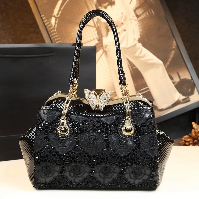 

Women Handbags Lace Clip Women's Bag 2023 New Soft Leather Sequin One-shoulder Bags Designer Bag Lady Crossbody Bags