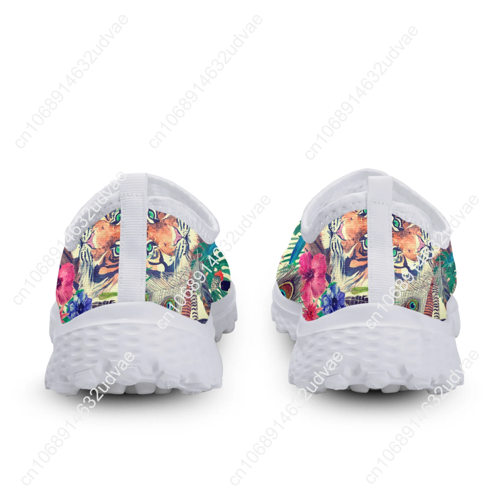 Fashion Tiger Jungle Design Outdoor Breathable Shoes Cartoon Tiger Print Shoes Light Home Flat Shoes Mesh Sneakers
