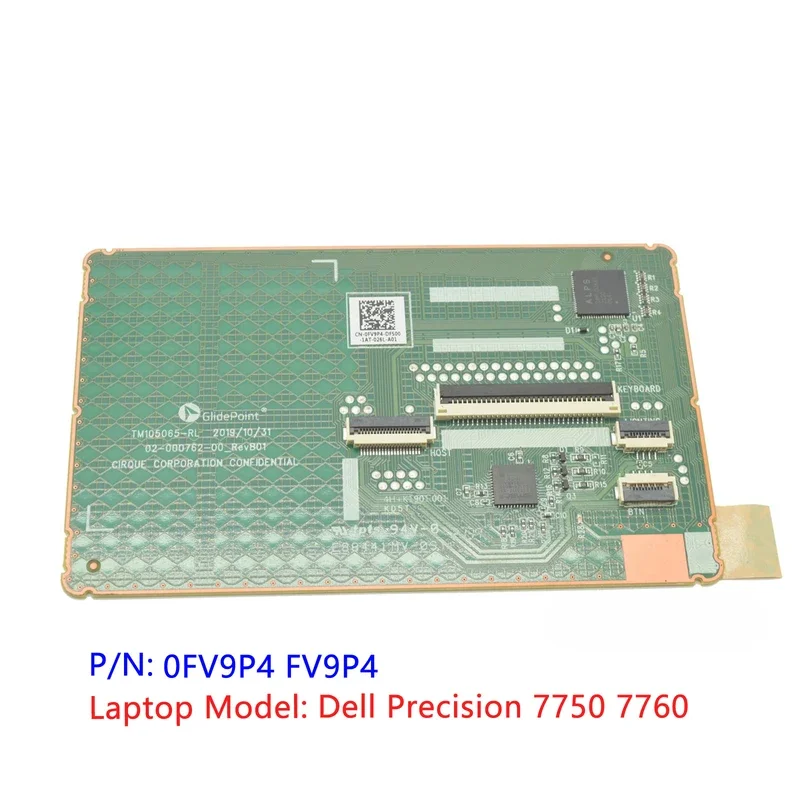 Green New Original For Dell Precision 7750 7760 Touchpad Clickpad Trackpad Board 0FV9P4 FV9P4