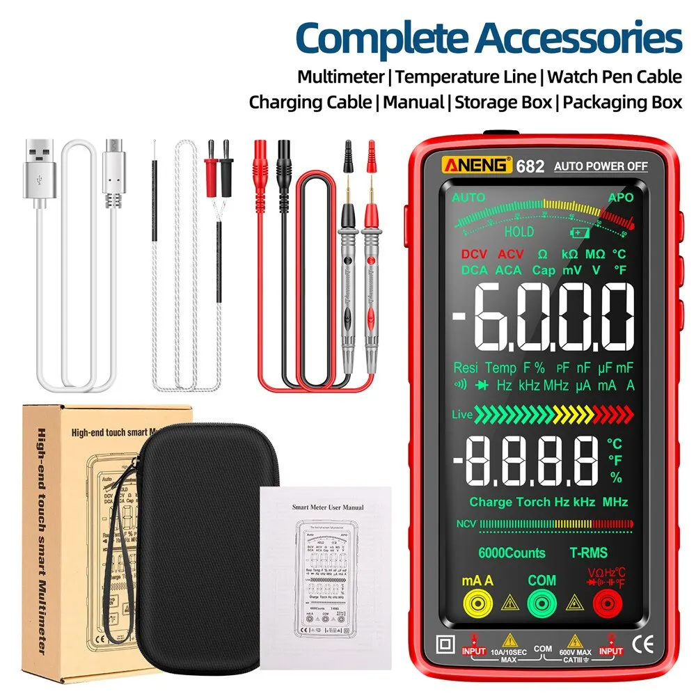 ANENG 682 683 6000 īƮ  Ƽ, Ʈ ȭ   跮 NCV ׽, 5 ġ LCD Ʈ 