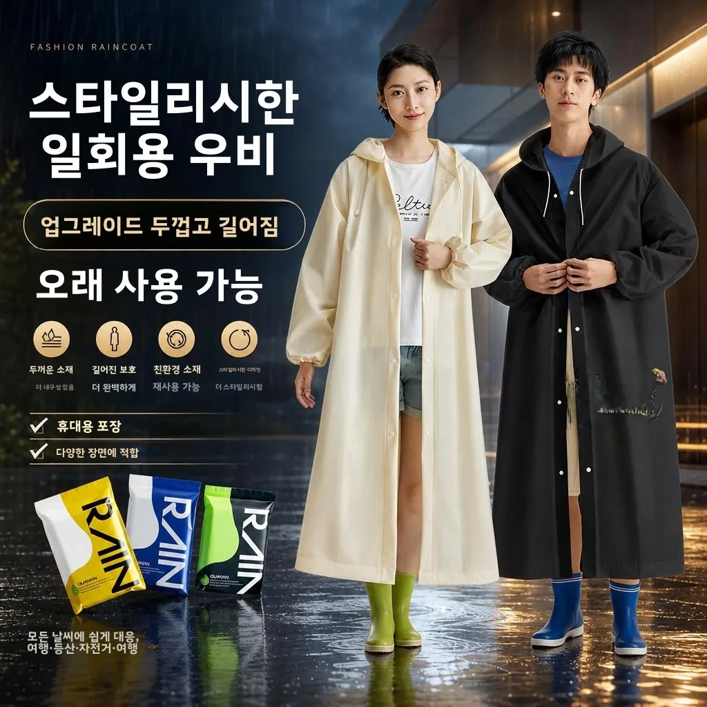 두꺼운 재사용 가능 EVA 성인용 우비 휴대용 하이킹 여행 야외용 오래가는 작..