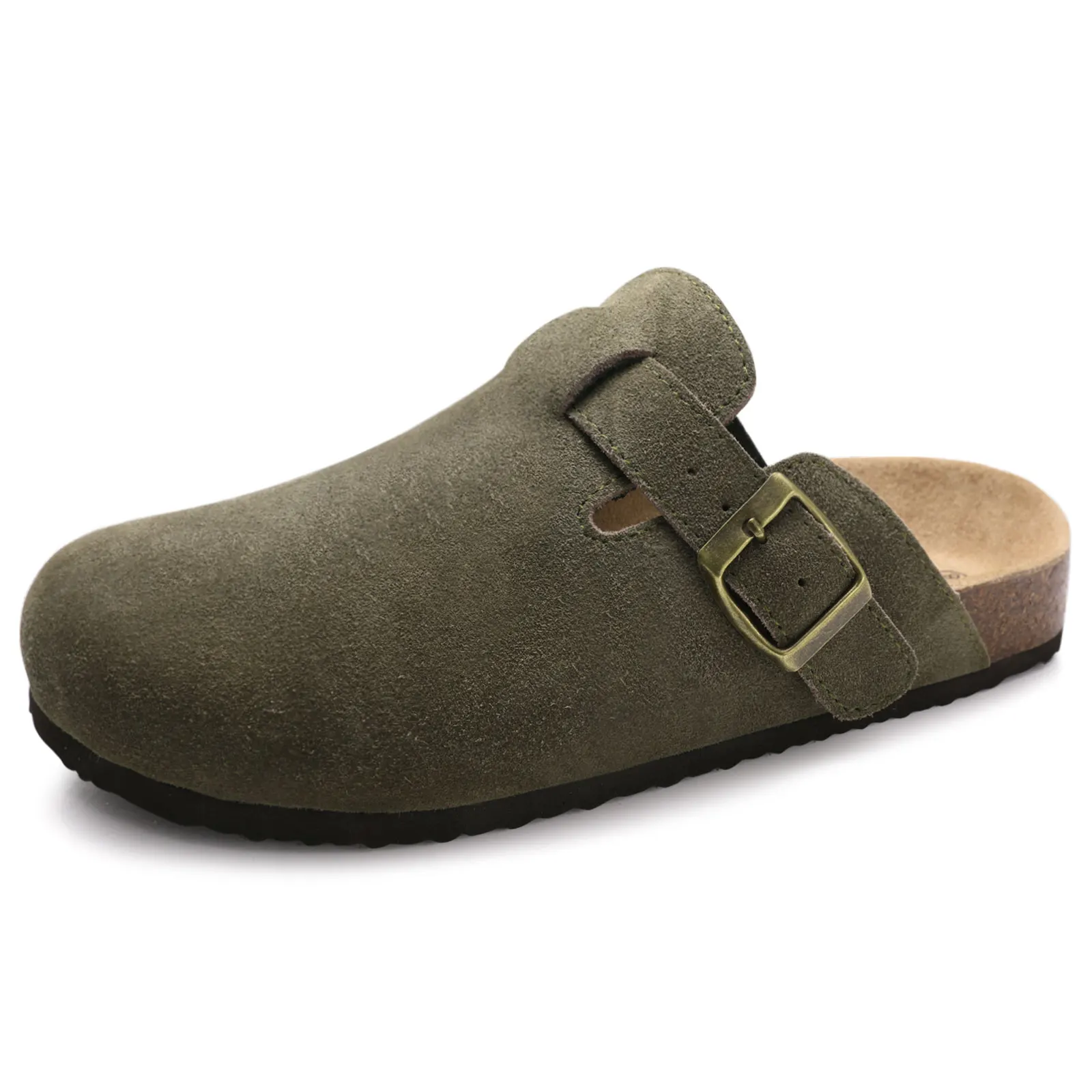 Asgard Women's Suede Mules Sandals Comfortable Cork Arch Support_voghion.com