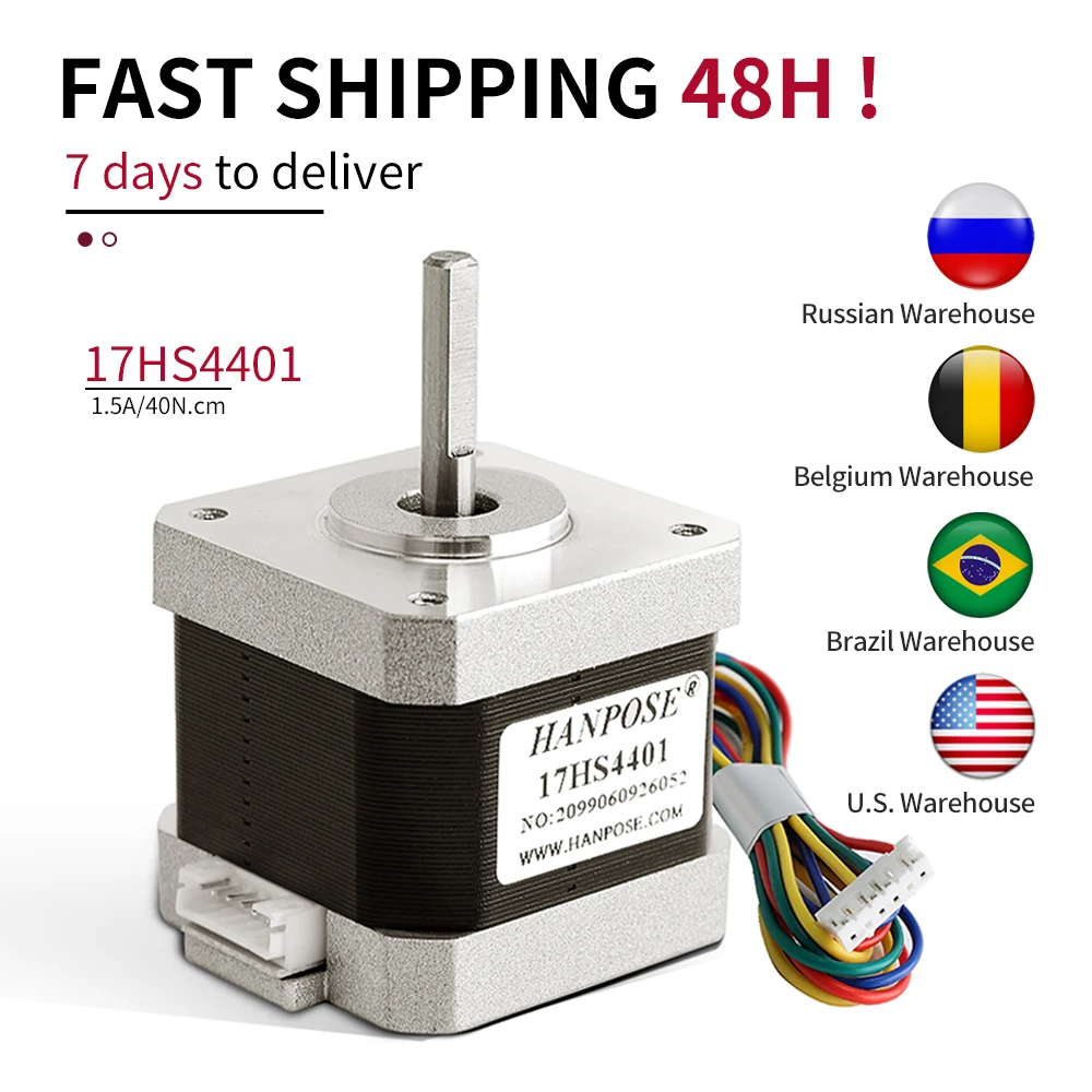 Nema17 Stepper Motor 42 motor High torque 1.5A 40N.CM 17HS4401.... for CNC milling machine 3D printer Nema 17 stepper motor
