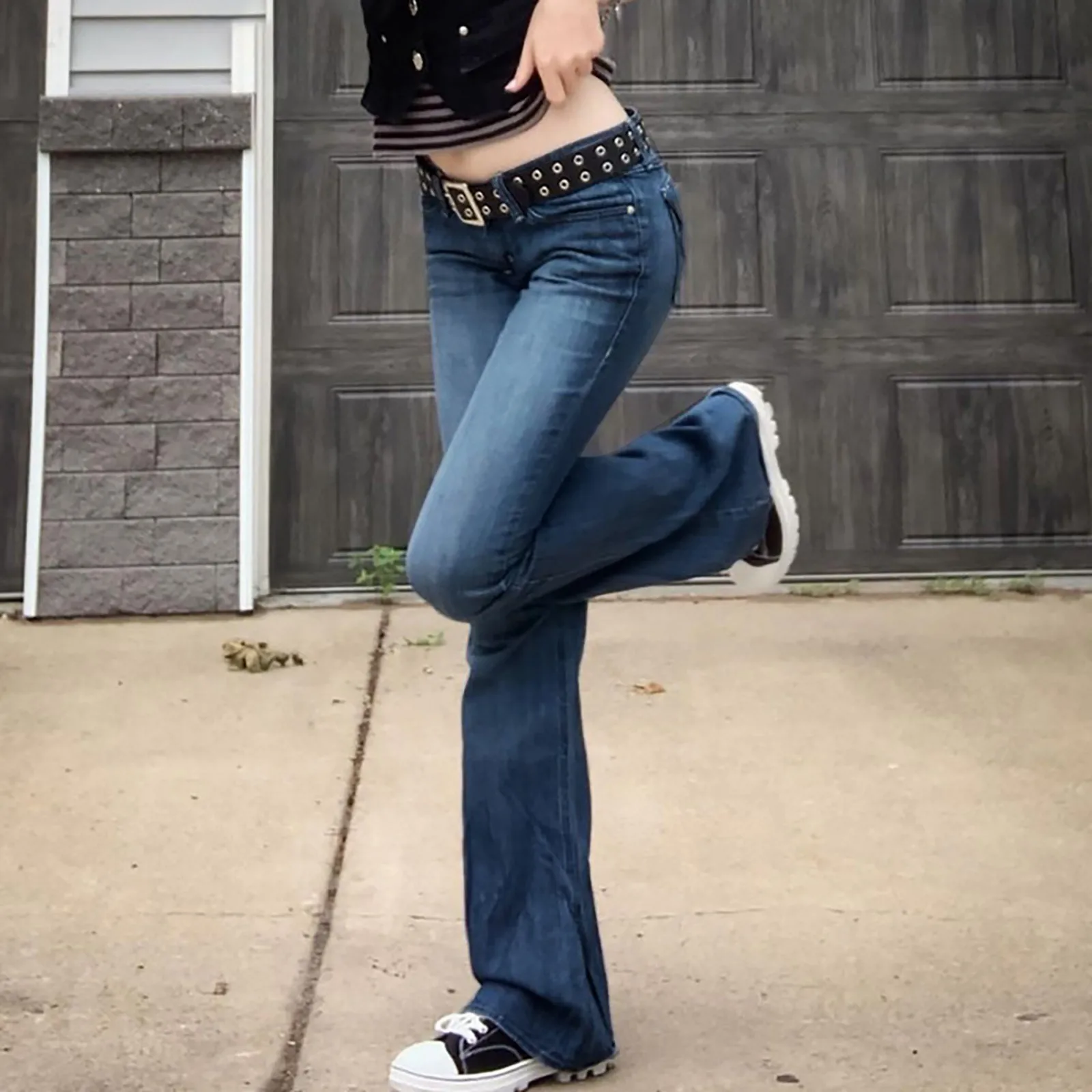 

Straight Leg Women Jeans Y2k Women'S Pants Ladies High Waist Vintage Clothes Fashion Blue Denim Female Clothing