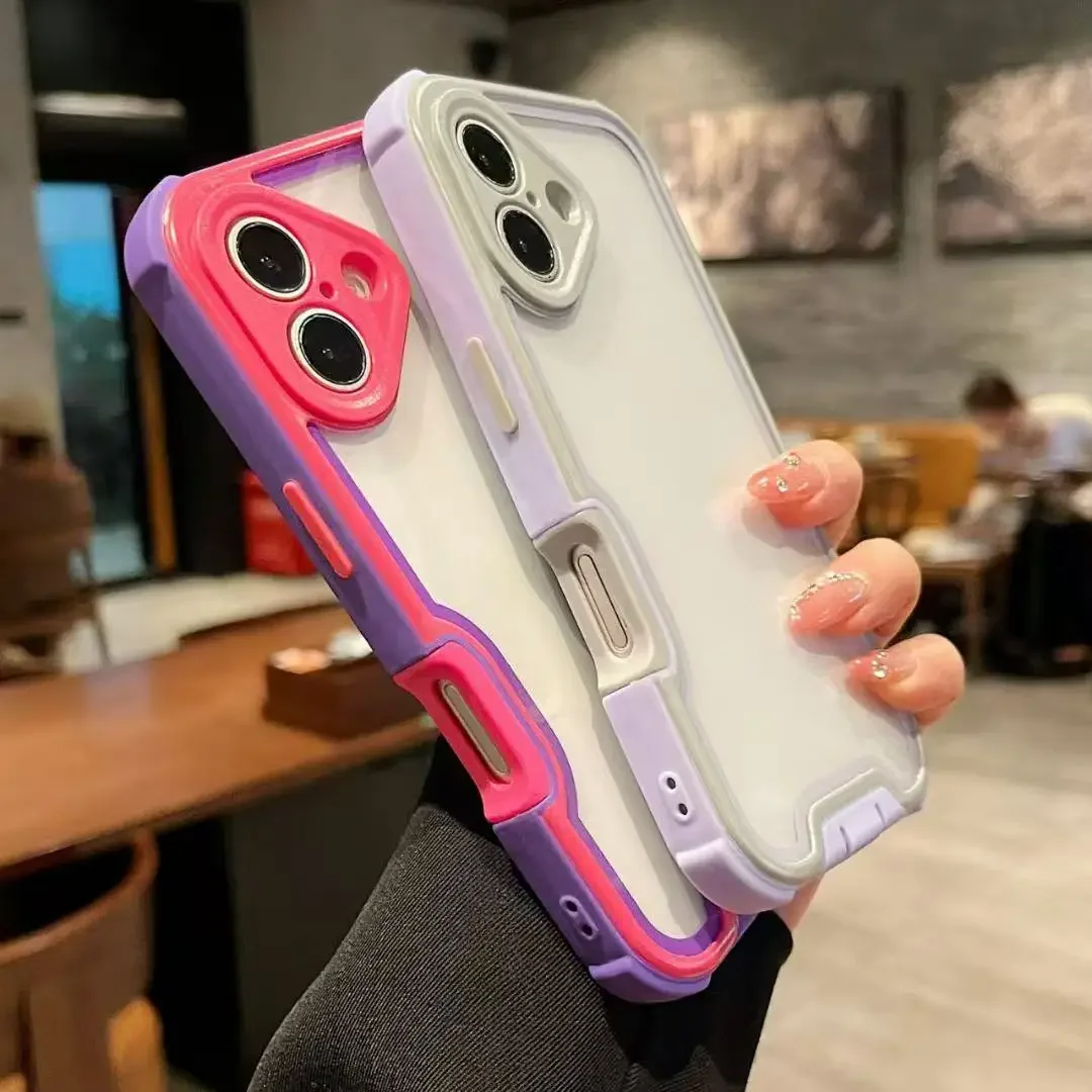 Luxury 4-in-1 Transparent Shock-Resistant Protective Phone Case with Lens Protection