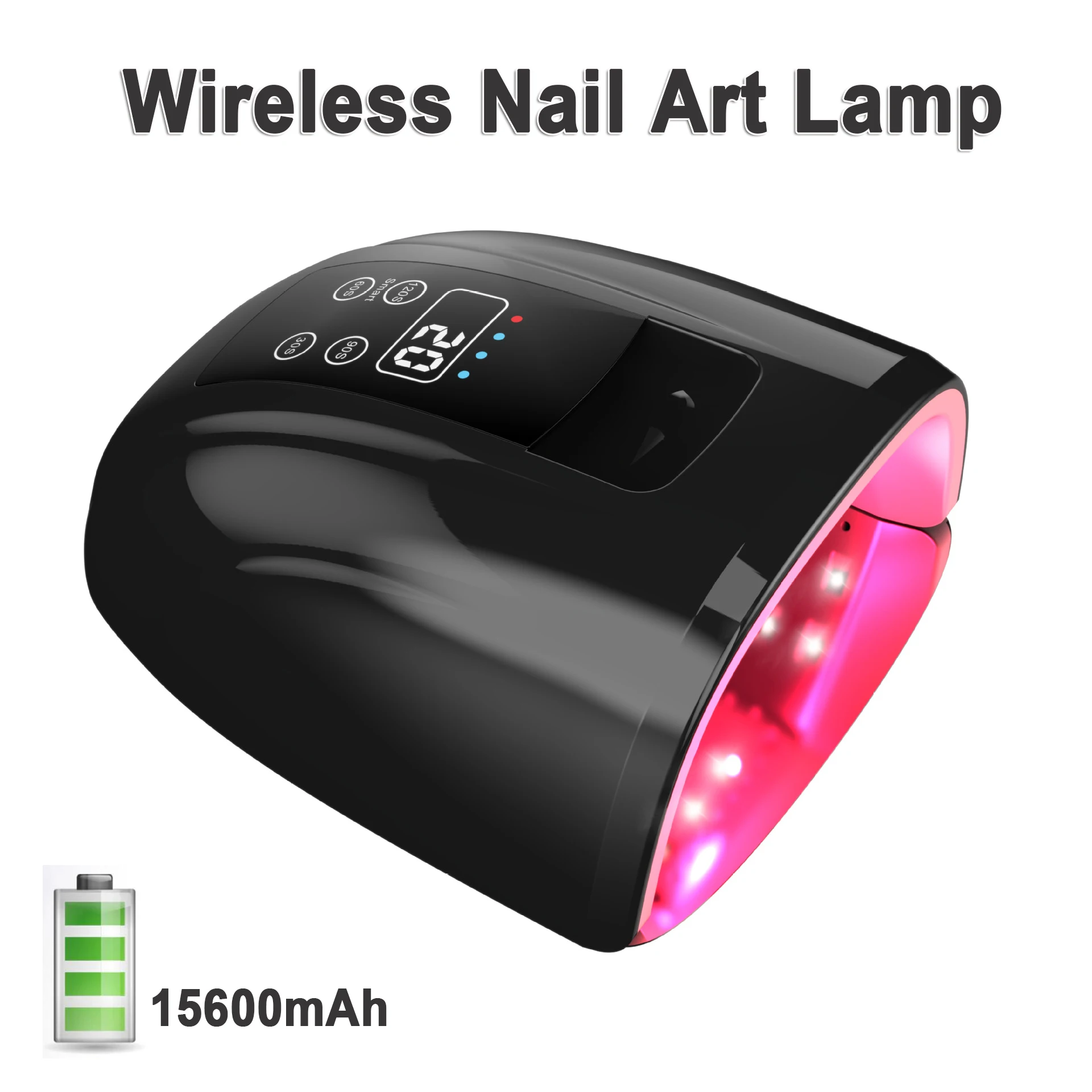 무선 UV LED 네일 램프, 90W 무선 젤 폴리시 건조기, 충전식 전문 네일 살롱 래커 건조기, 매니큐어 기계